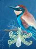 2016 painting, In progress Bee eater and orchid