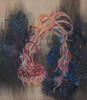 2014 painting, Surreal Series - Crustaceous Divide Jelly - oil on panel 14x12in