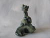 2014 sculpture, Baby Water Dragon front view polymer clay and oil 6.5x4in